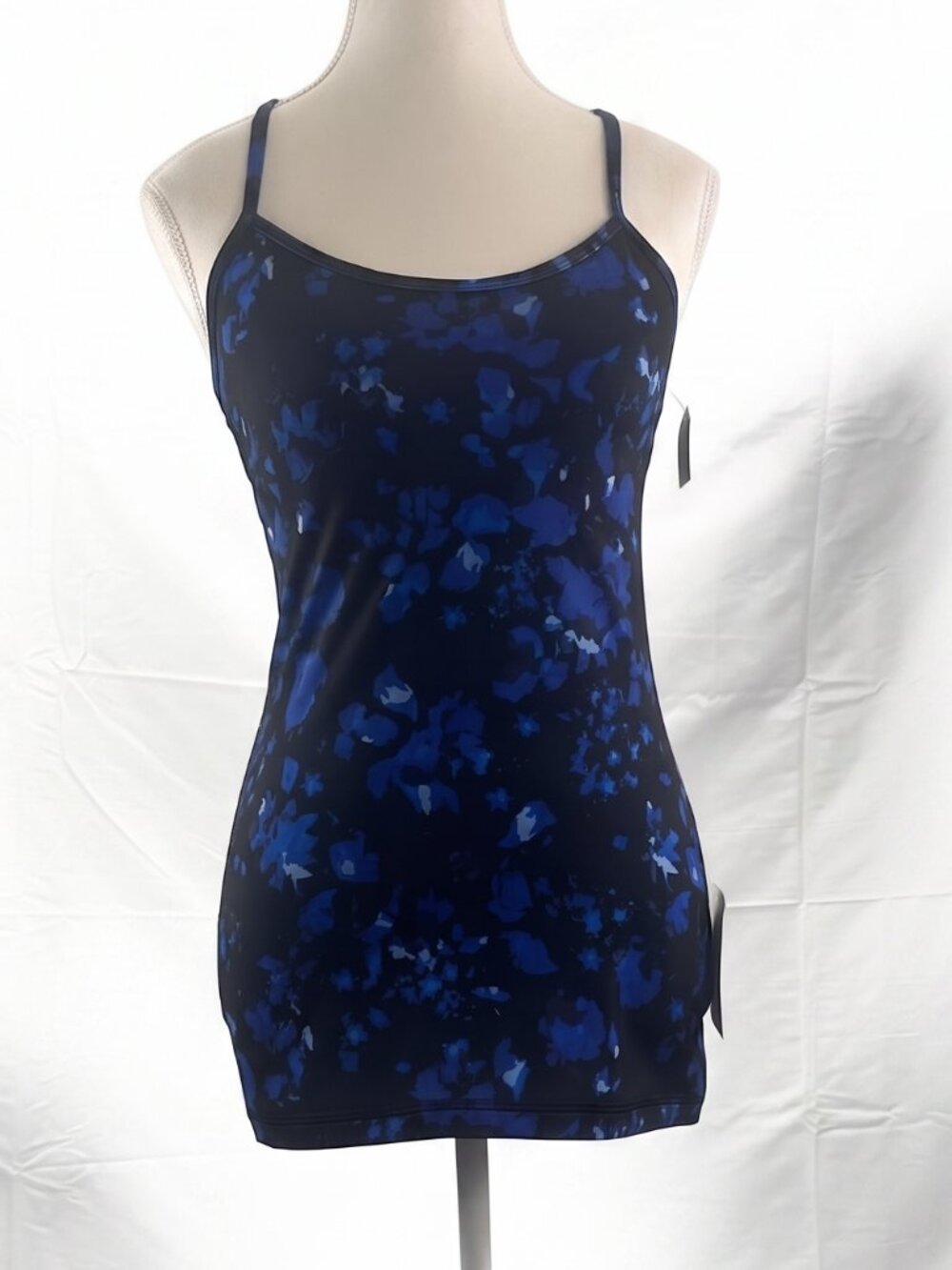 LULULEMON Power Y Tank – Blue Floral Print | Size 4